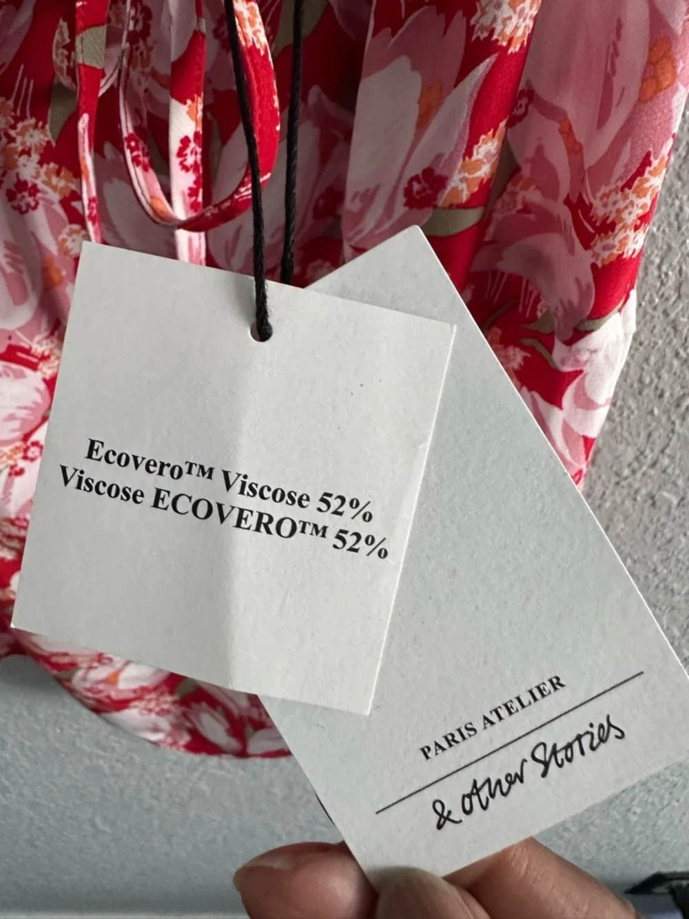 & Other Stories Floral Camisole Top Red‎ Pink Ecovero Viscose NWT Size 12